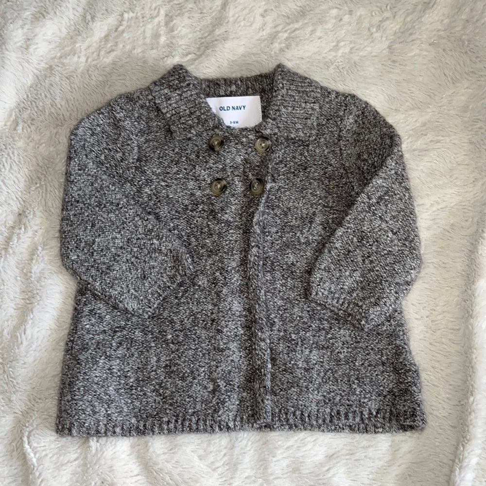 old navy 3-6 months gray cardigan gender neutral